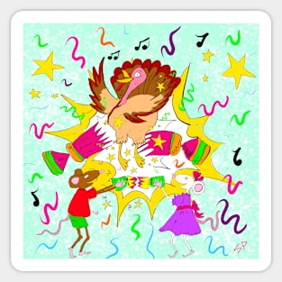 Singing Turkeys and Crackers Sticker